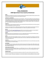 Guidelines for September 28, 2020 UNK Cross Country Meet at Kearney CC