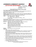 Ainsworth XC Meet Details and Guidelines for Thursday September 3, 2020