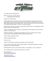 Girls Golf at Creek Valley September 3, 2020 Guidelines.